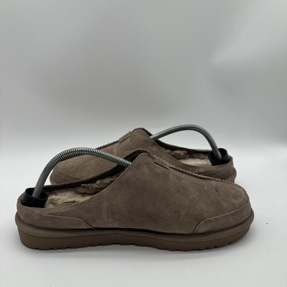 Mens Size 10 Ugg Marcman Premium Suede Caribou Clog Shearling Lining - Picture 6 of 11